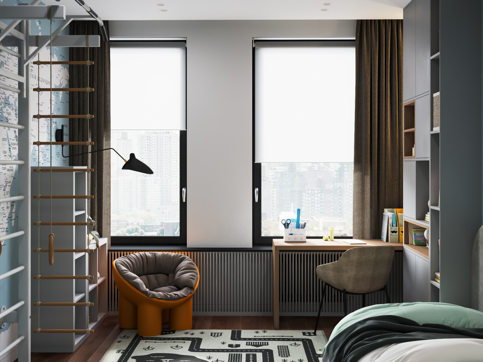 Шоколадно-кофейная квартира для семьи с ребенком в ЖК 1147