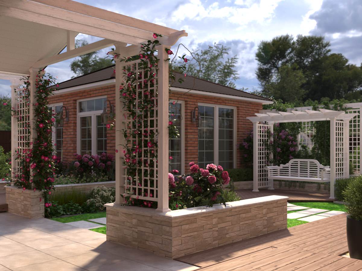 Ладшафтный дизайн участка с частным домом