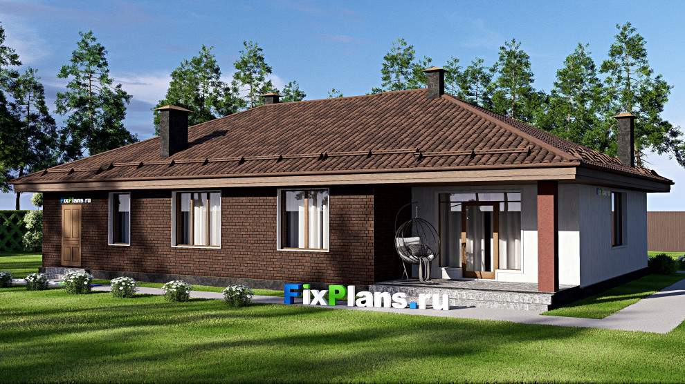 Проект одноэтажного дома 13х18м S165м2 F-17333