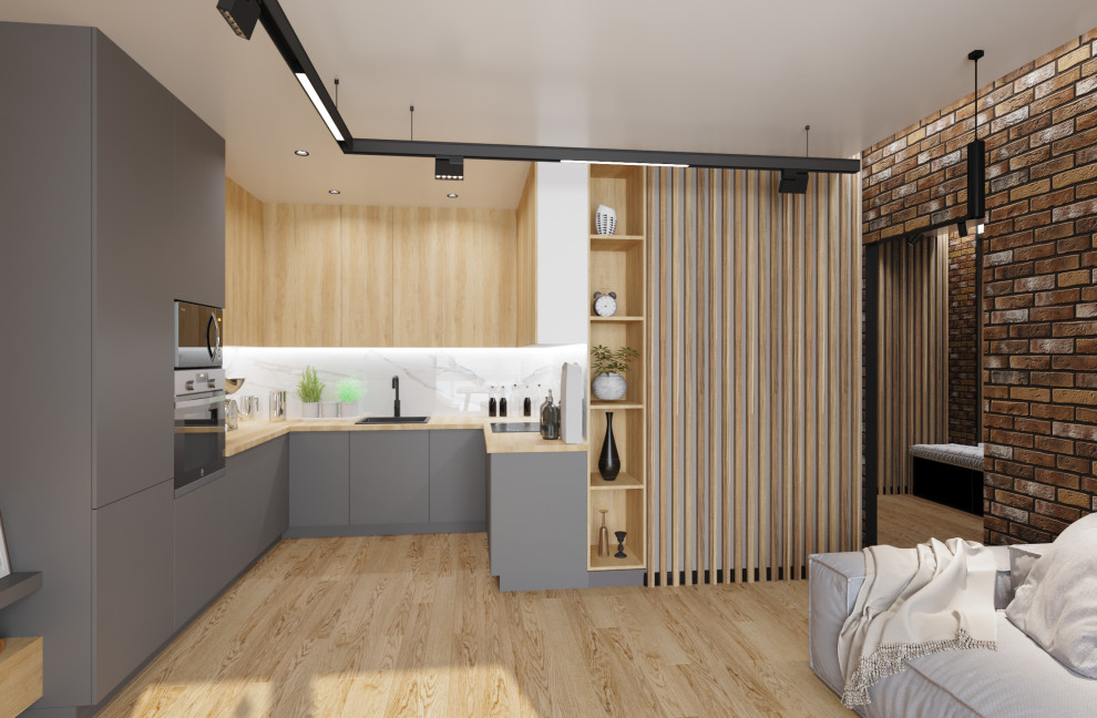 Обложка проекта: Грин Парк кухня - гостиная