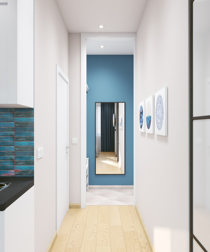 Синяя студия для краткосрочной аренды