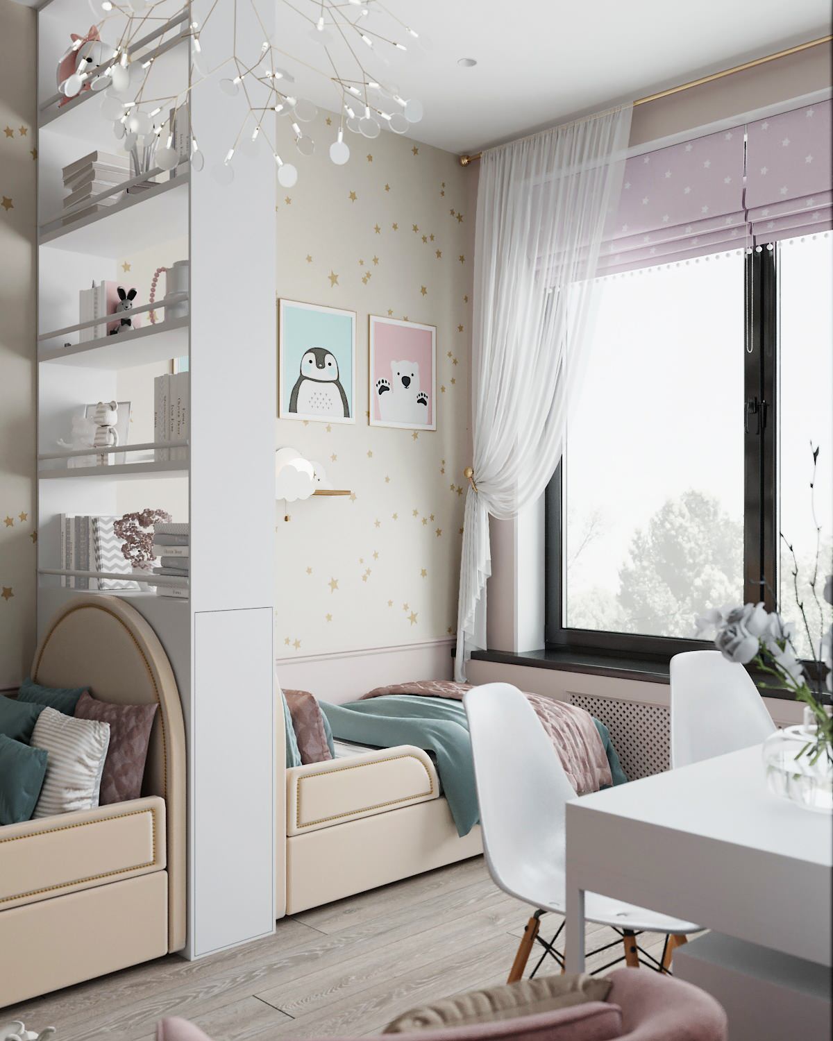 Квартира для большой семьи в леденцовых оттенках