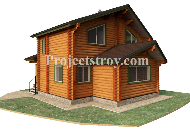 Деревянный дом из оцилиндрованного бревна