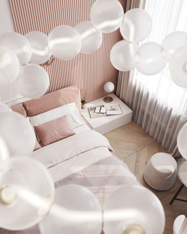 Спальня в розовых тонах