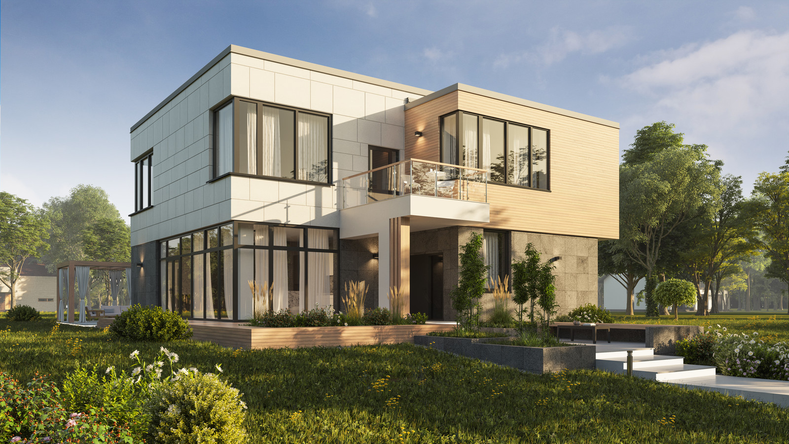 Современный индивидуальный жилой дом на Баркановской улице.