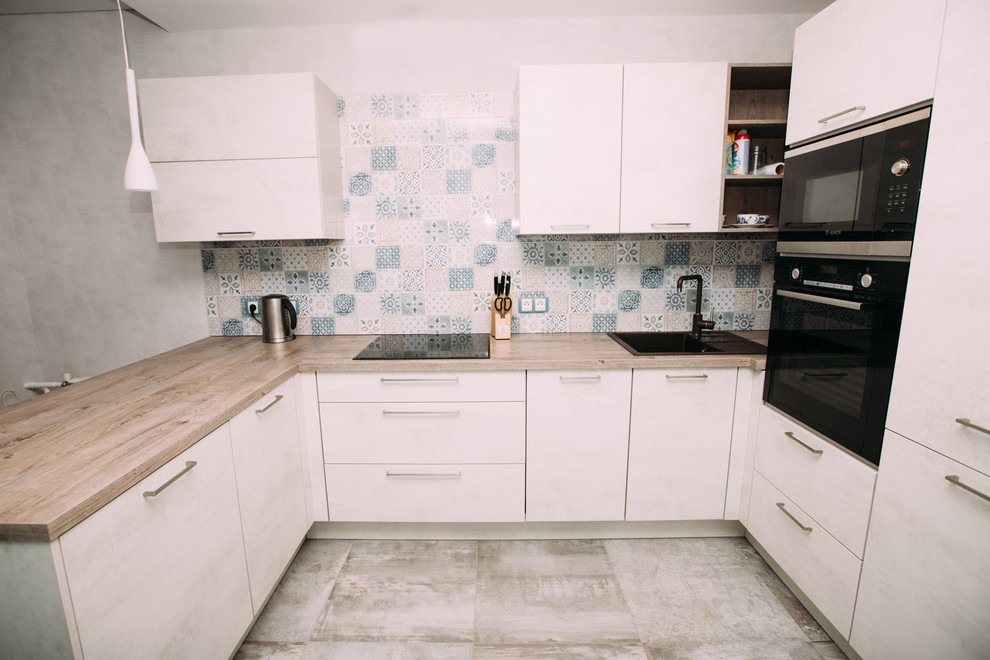 Белый бетон - Дуб Хафельланд