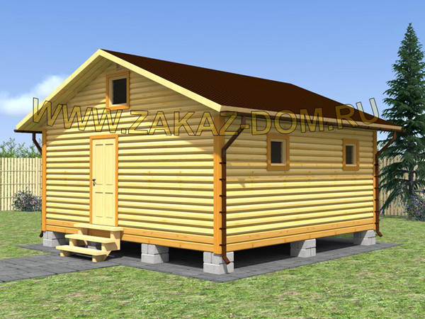 Баня из профилированного бруса (6х6 м) - Проект № Б-25