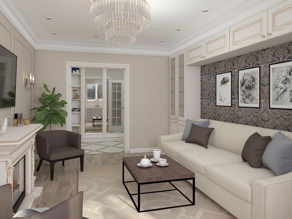 Обложка проекта: Дизайн гостиной в 3-х комнатной квартире.