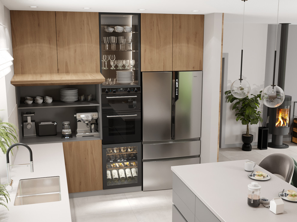 Визуализация кухни-гостиной в современном стиле