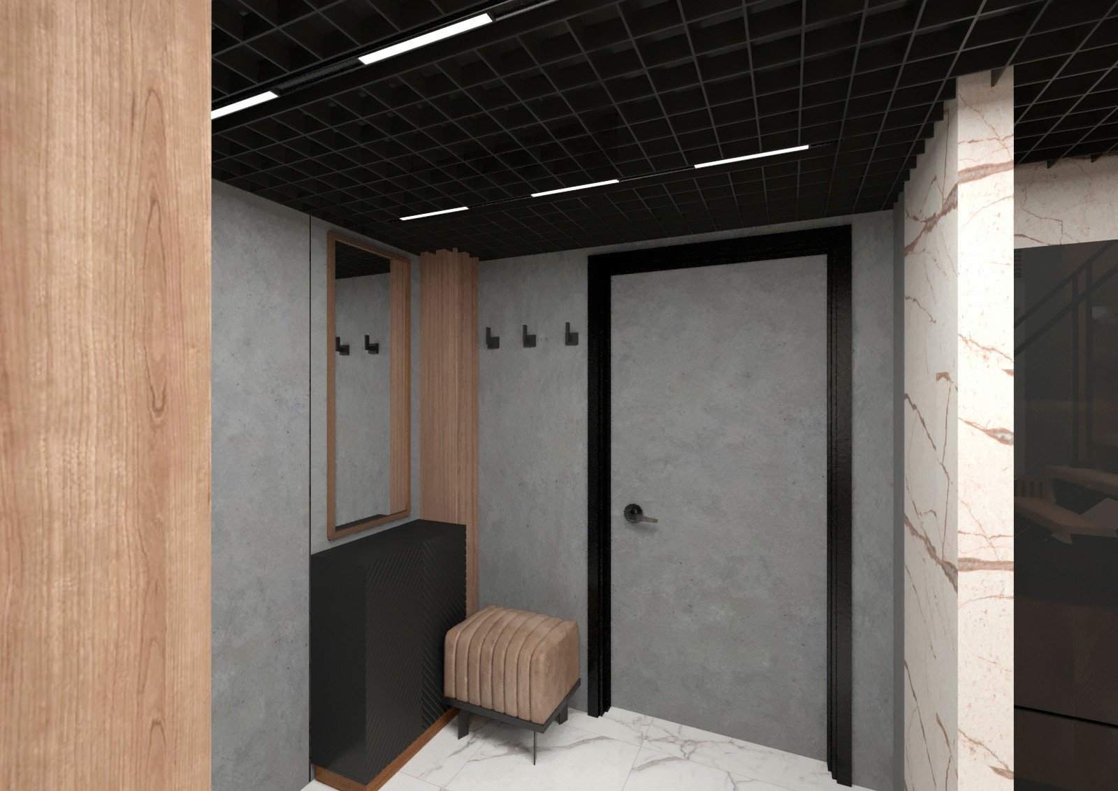 "Индустриальный шик". Двухуровневая студия