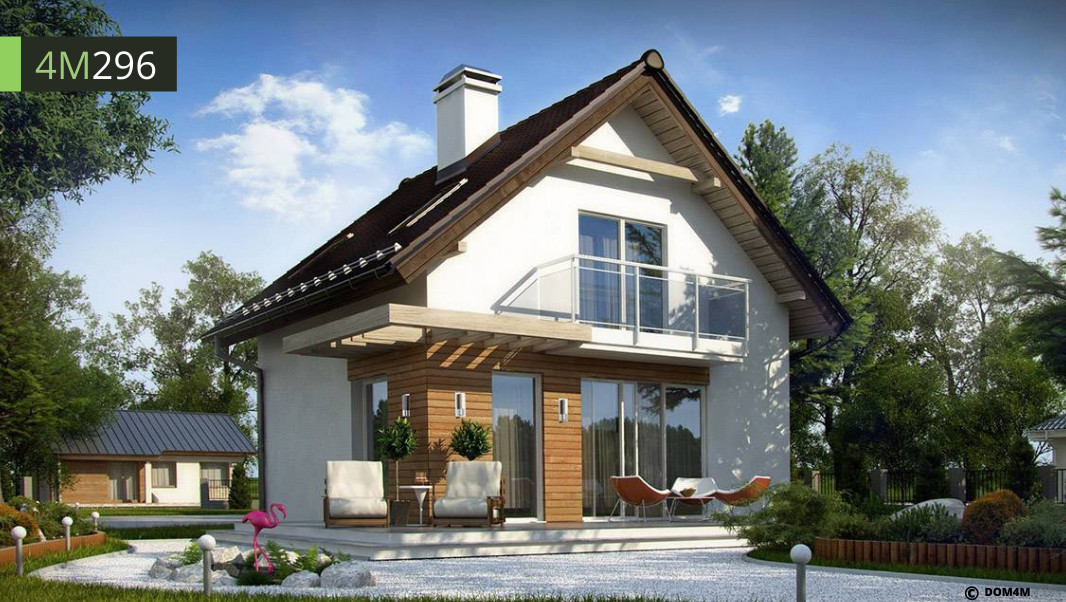 Обложка проекта: ПРОЕКТ НЕБОЛЬШОГО ДАЧНОГО КОТТЕДЖА С МАНСАРДОЙ 4M296