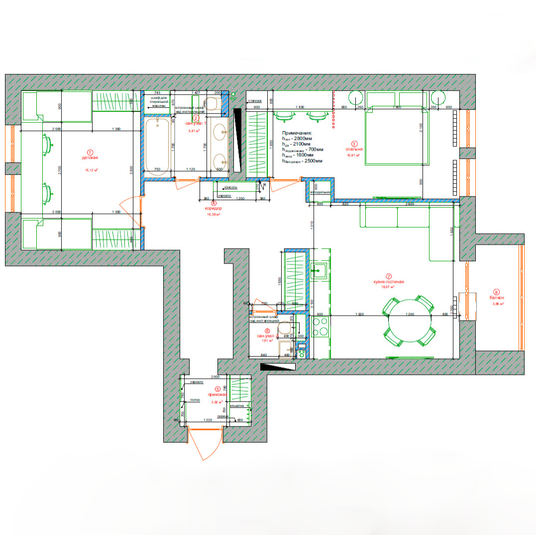 2-х комнатная квартира для пары фрилансеров