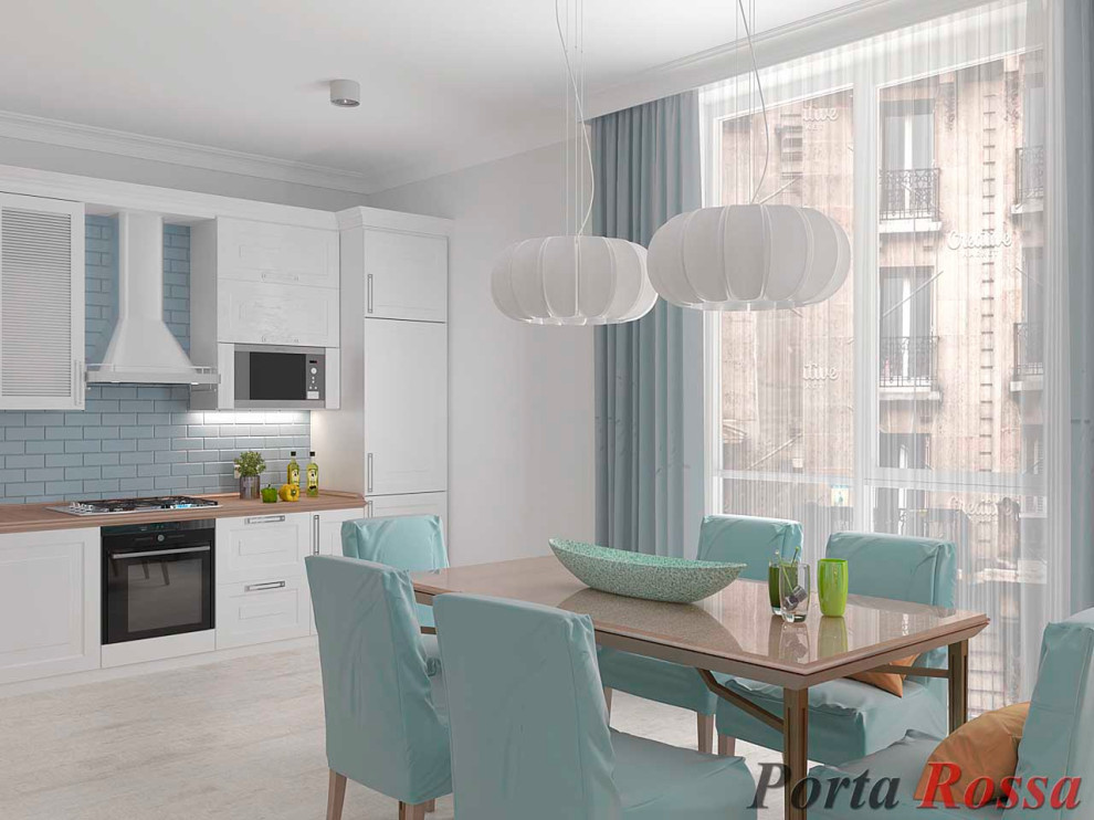 Кухня студия в Скандинавском стиле