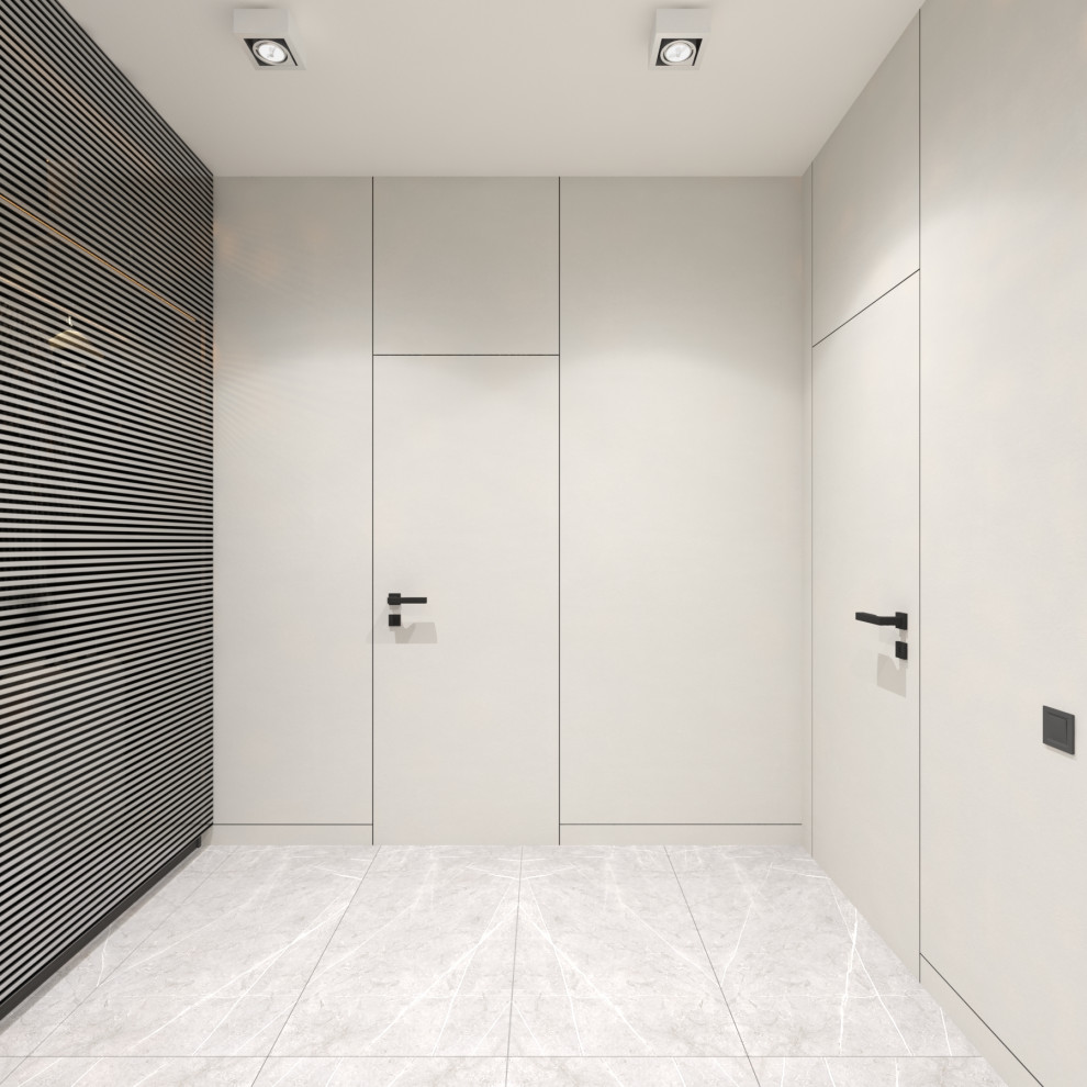 Прихожая в однокомнатной квартире в стиле минимализм