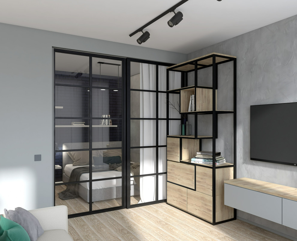 Светлая однокомнатная квартира с элементами лофт