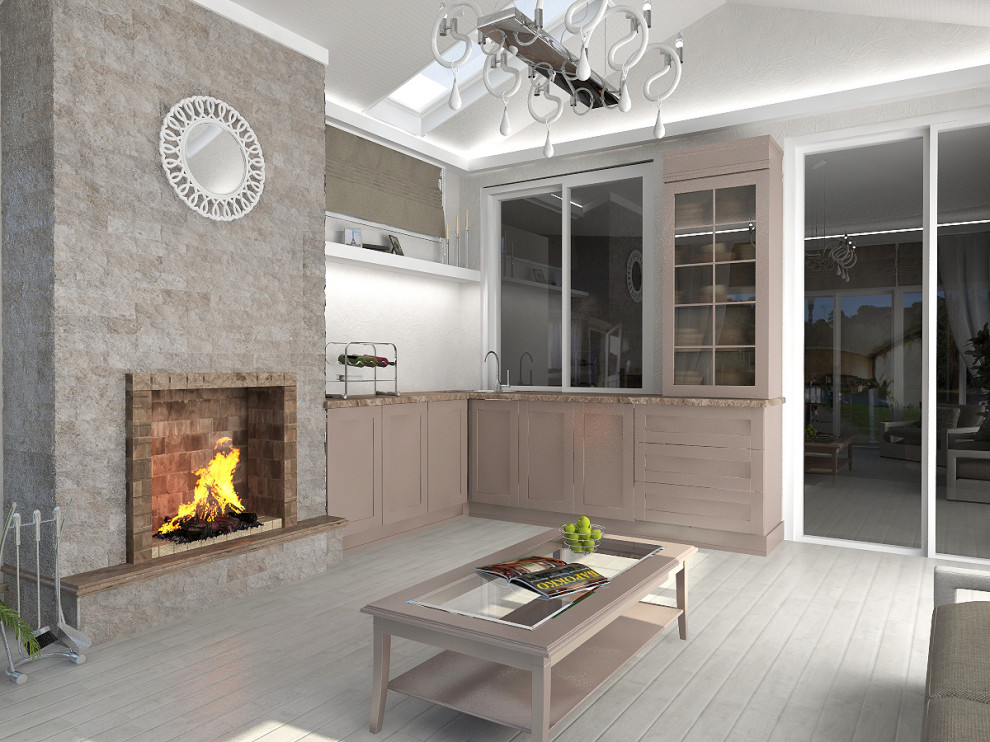 Терраса с камином