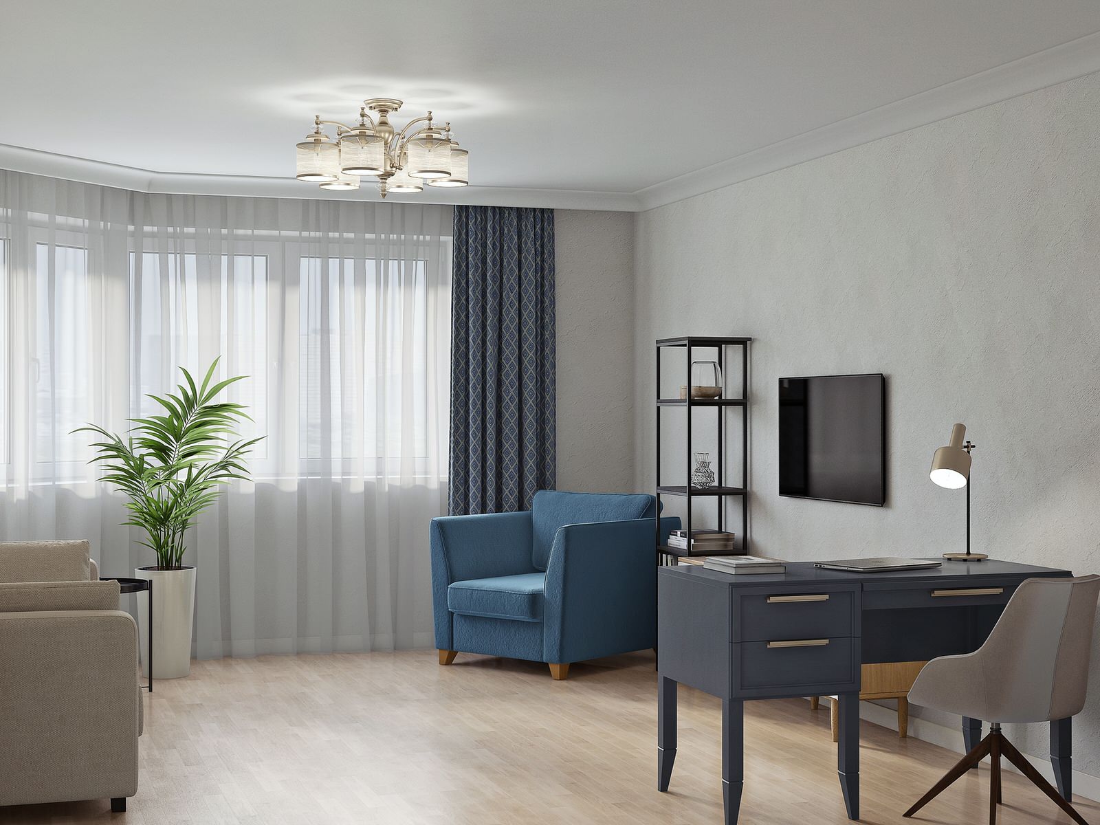 Дизайн-проект двухкомнатной квартиры в панельном доме серии И-155