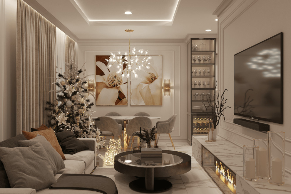 Просторная квартира в нежных оттенках со стильными элементами декора