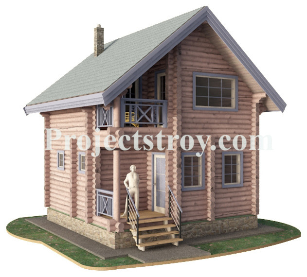 Проект сауны бани 6 на 6 метров из бревна