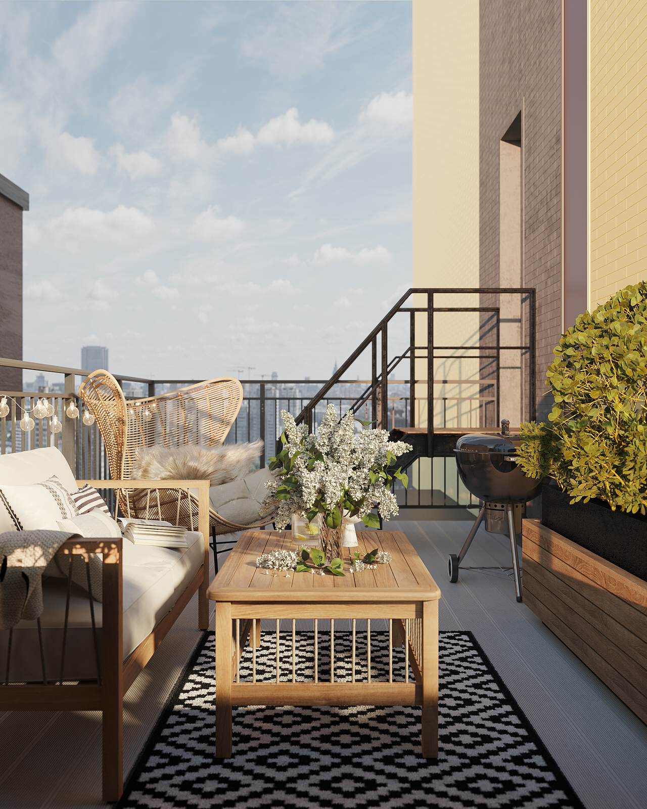 white с террасой