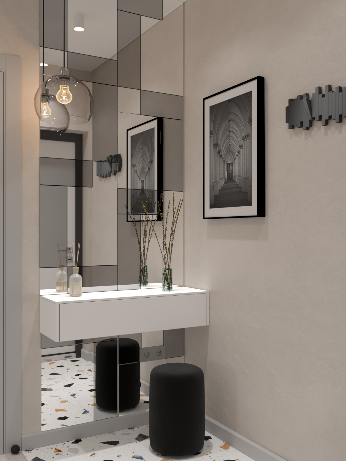 Квартира для холостяка (визуализации и коллажи)