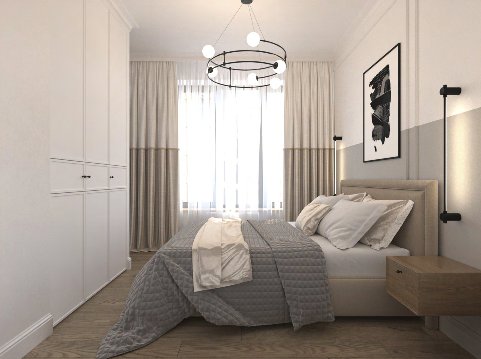 Дизайн проект ЖК Серебряный Фонтан 78м2