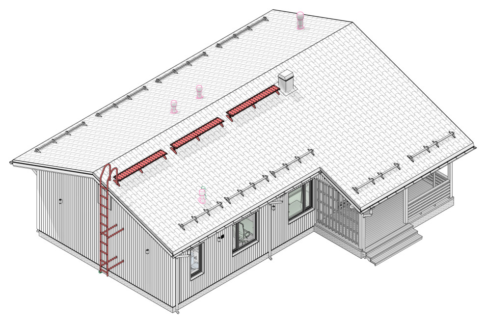 Систем доступа на кровлю для обслуживания систем