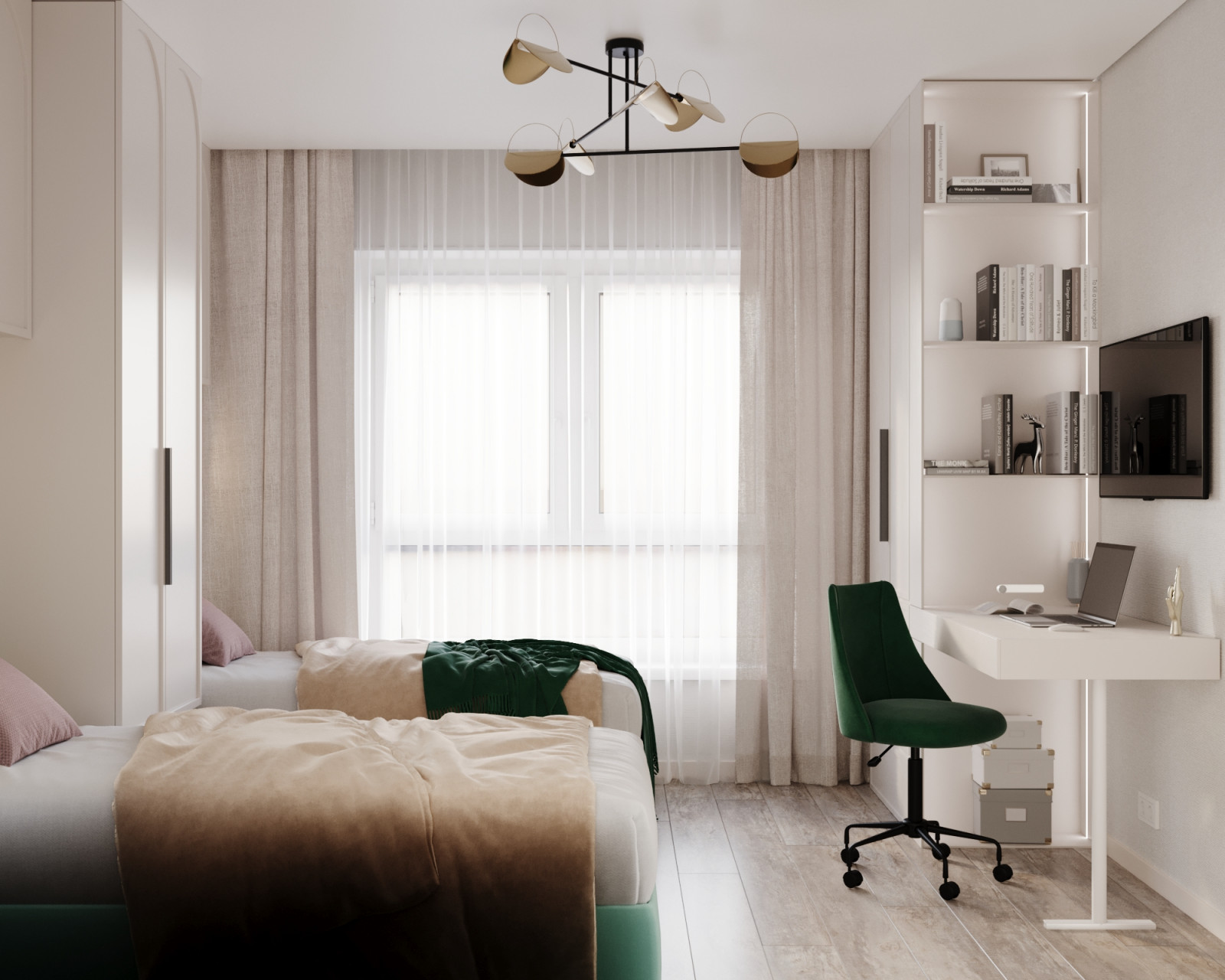 Дизайн проект 3х комнатной квартиры с большой кухней-гостиной