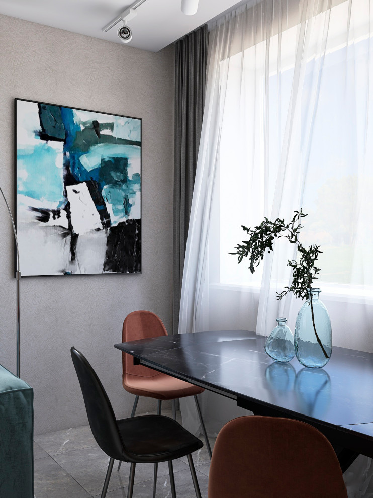 Холостяцкая гостиная 35 м2 в загородном доме