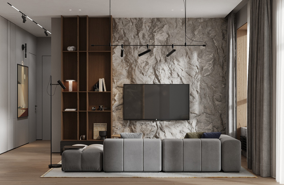 Брутальный интерьер квартиры 85 кв.м. в Москве. Проект