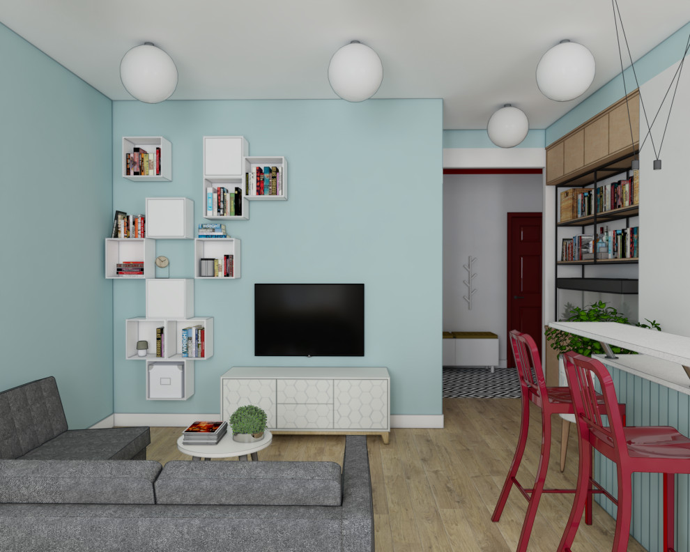 Интерьер с красными акцентами