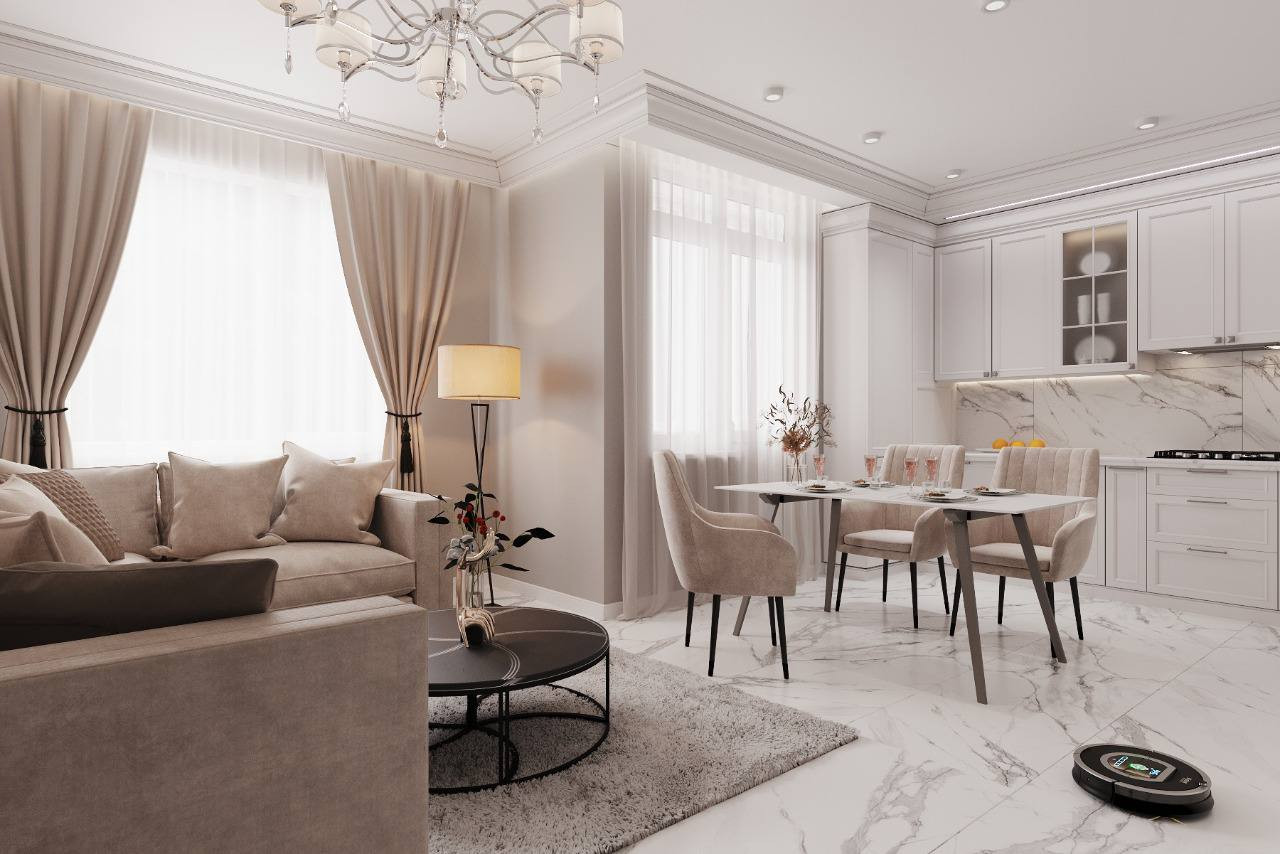 Дизайн кухни-гостиной