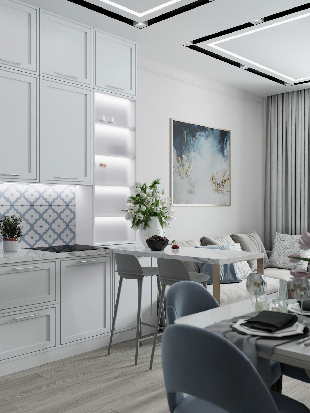 Квартира для большой семьи в леденцовых оттенках