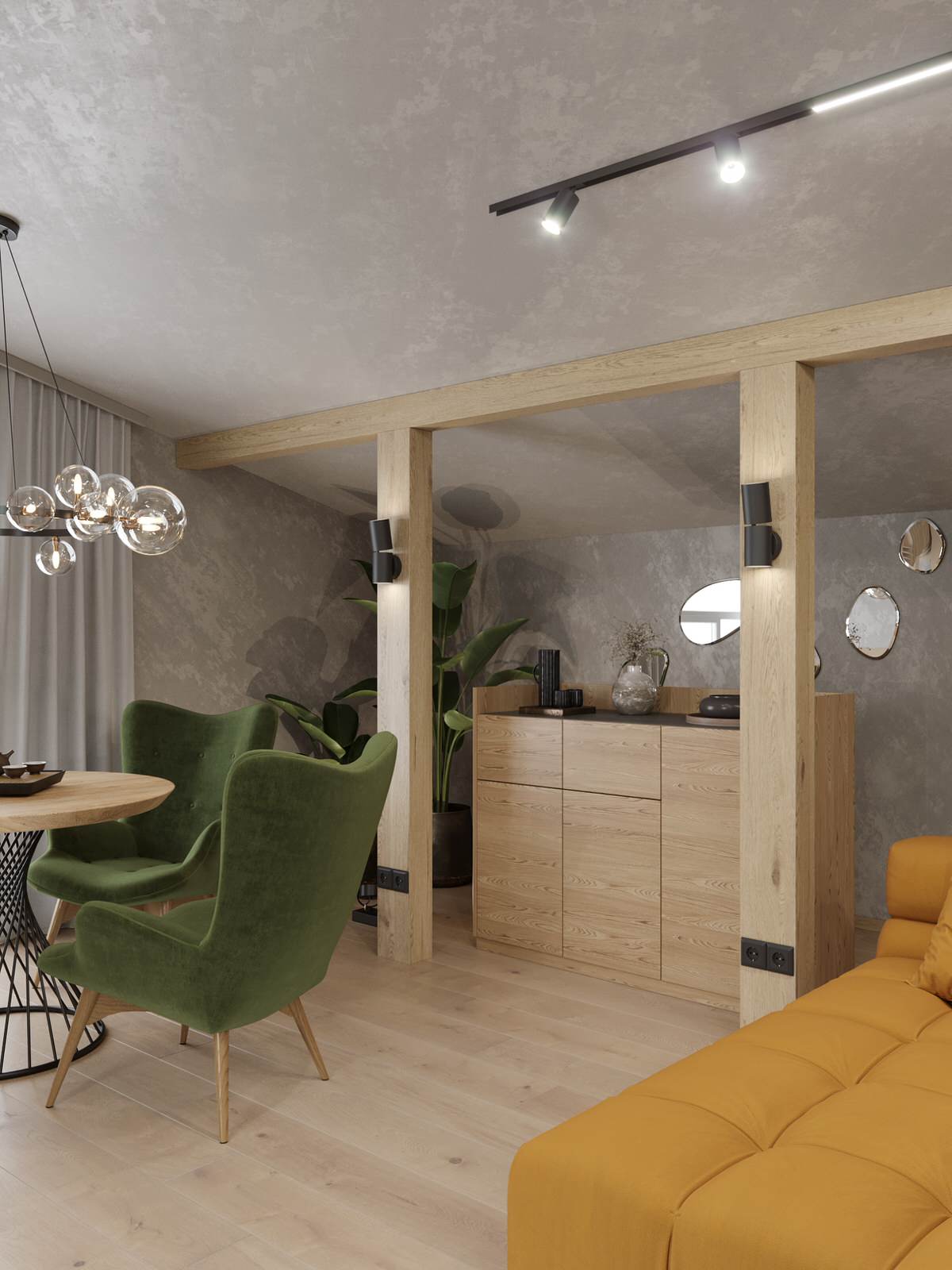 Мансарда в загородном доме, зона отдыха и массажная комната