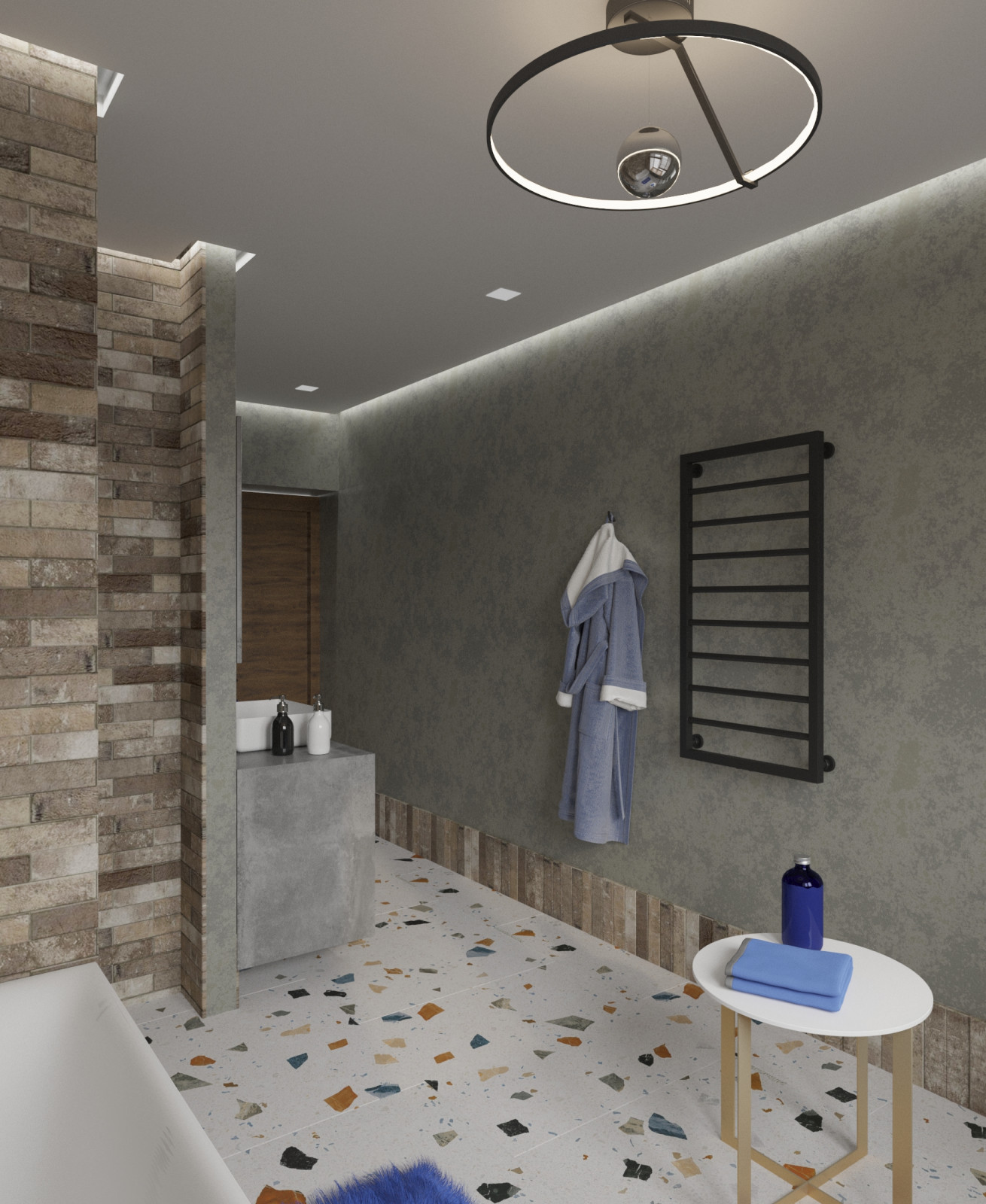 Интерьер двухуровневой четырехкомнатной квартиры