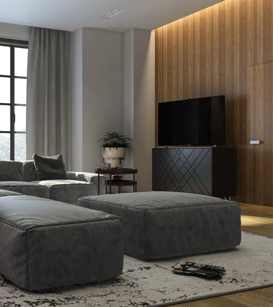 Дизайн кухни гостиной в загородном доме