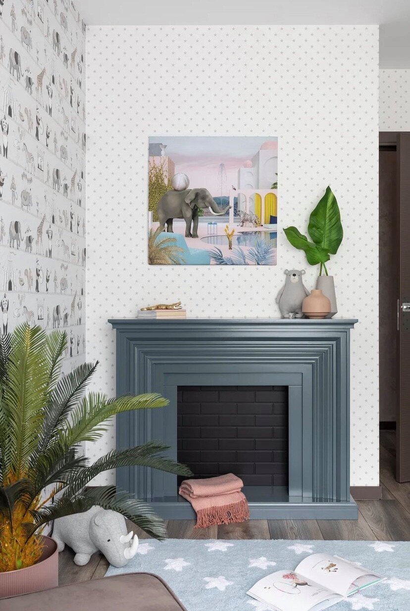 Обложка проекта: Детская комната с декоративным камином