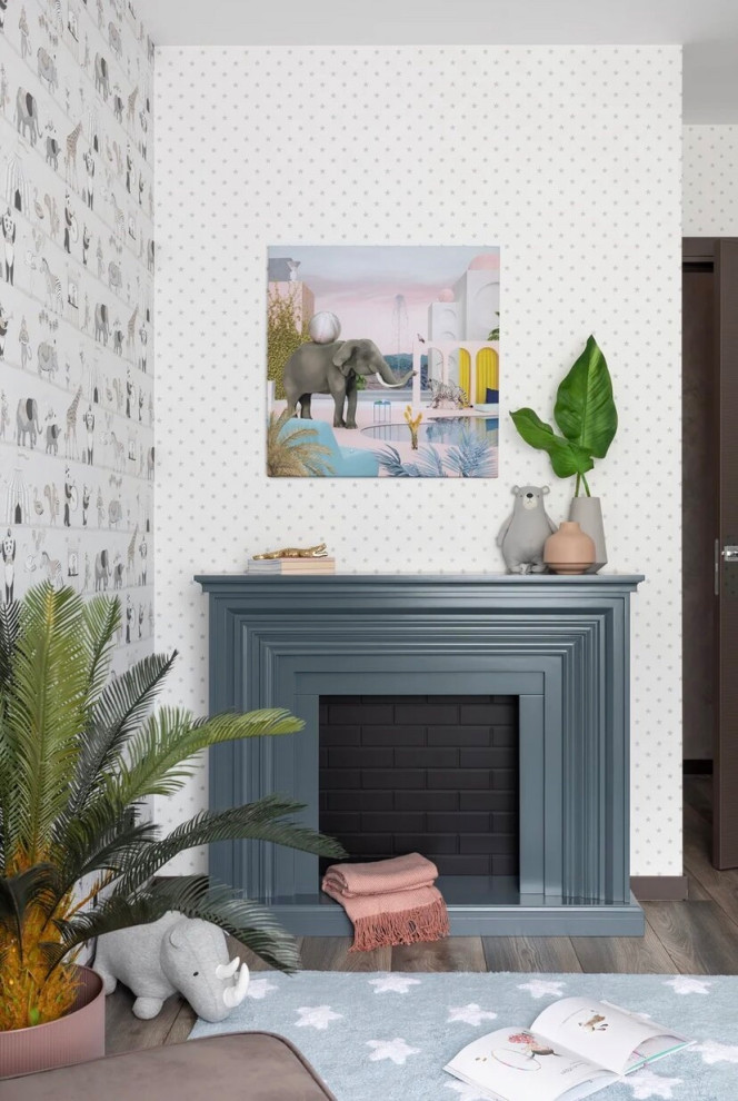 Обложка проекта: Детская комната с декоративным камином