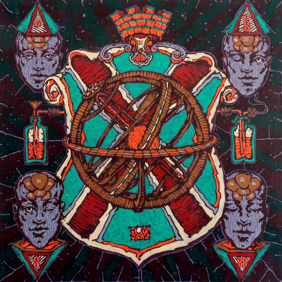 Contemporary wall art. Colorful original painting on canvas.