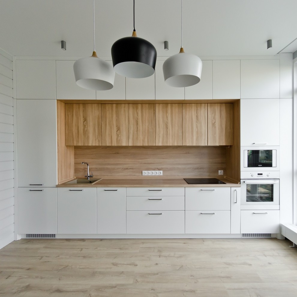 Обложка проекта: Белая кухня в скандинавском стиле на проспекте Весеннем.