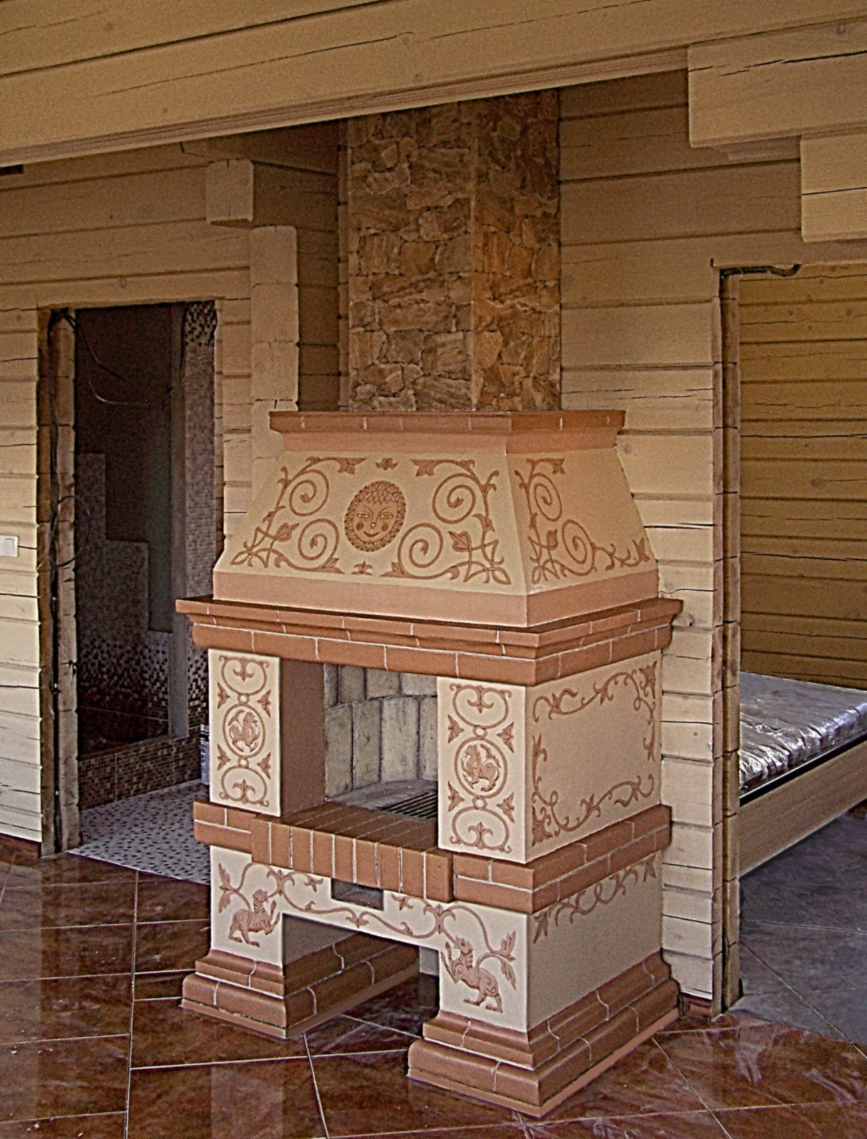 Обложка проекта: Роспись камина в русском стиле