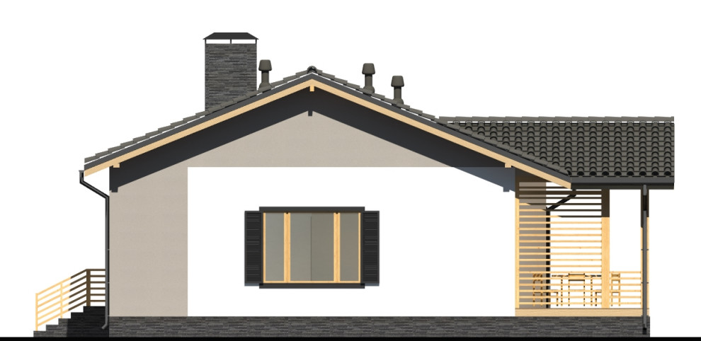 Одноэтажный каркасный дом