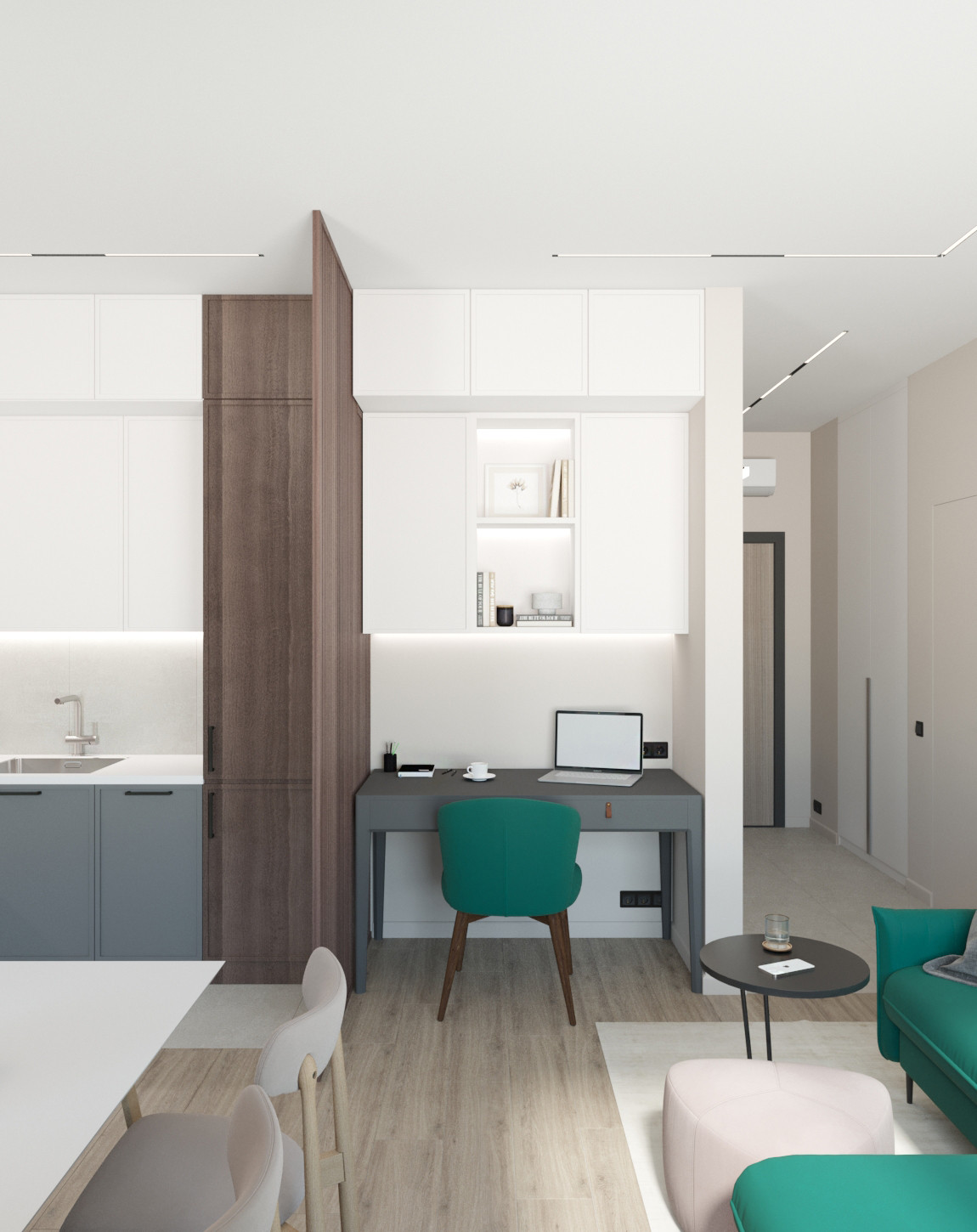 Стильная однушка 47 м² для девушки в ЖК Селигер Сити