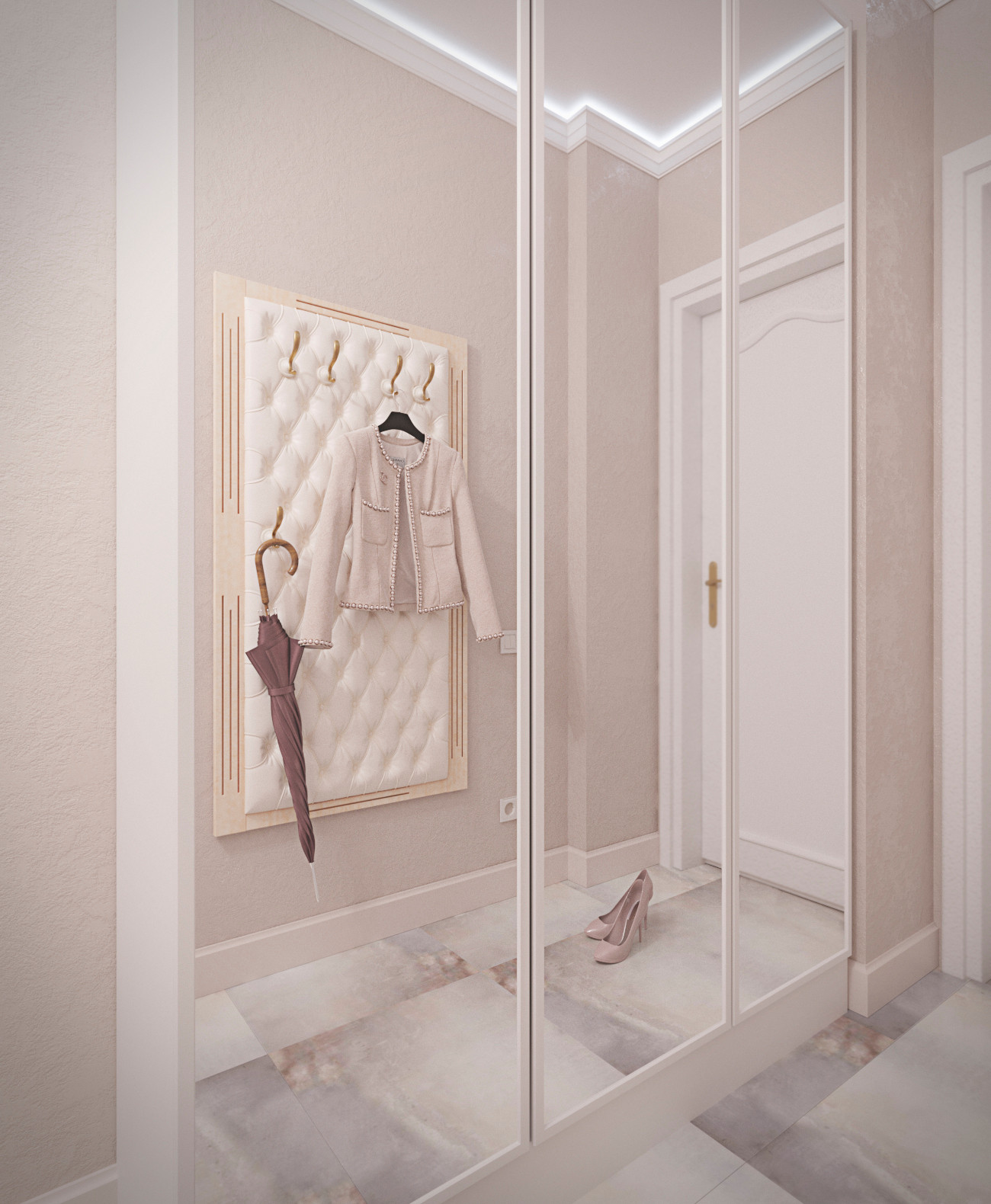 Прихожая, зеркальный шкаф