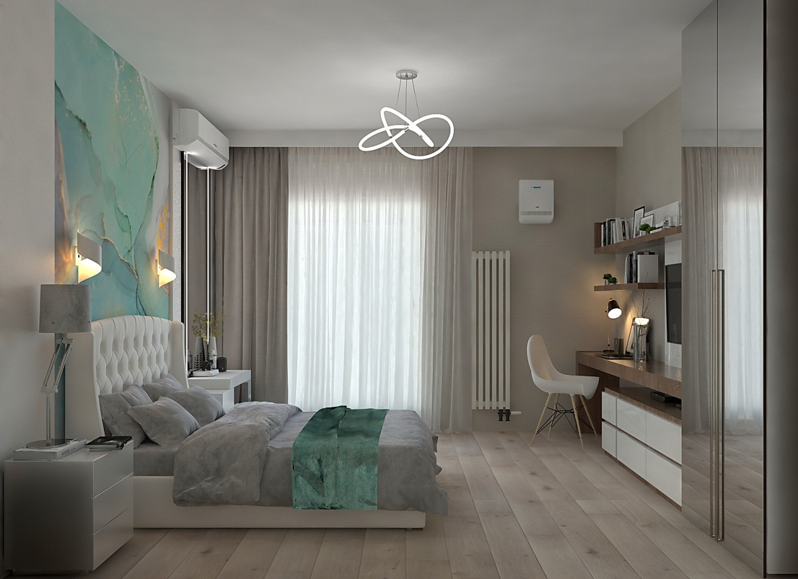 Спальня с рабочей зоной