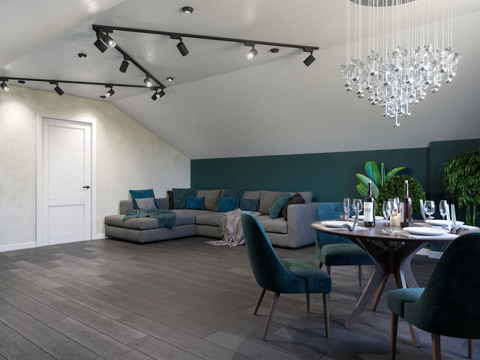 Дизайн интерьера мансарды дома (ул.Б.Зуевская)