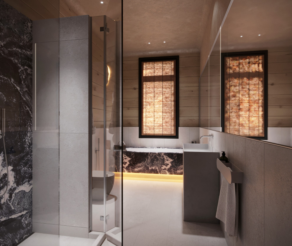 Интерьер подмосковного брусового дома компании Honka