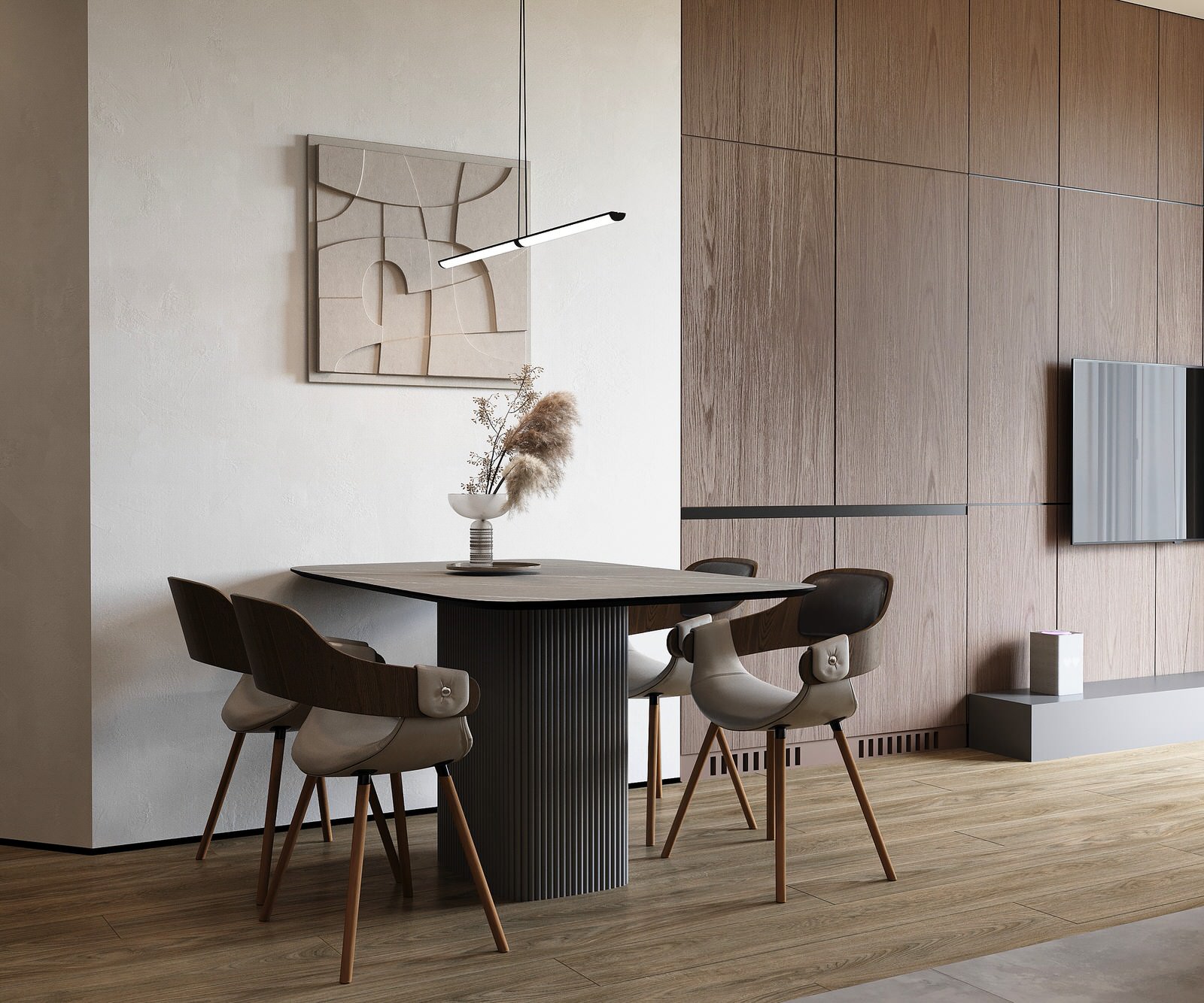 Евродвушка в жк Ilove 78м2 минимализм с элементами ваби-саби