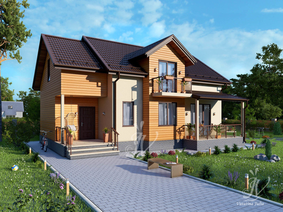 Обложка проекта: Визуализация дома из профилированного бруса