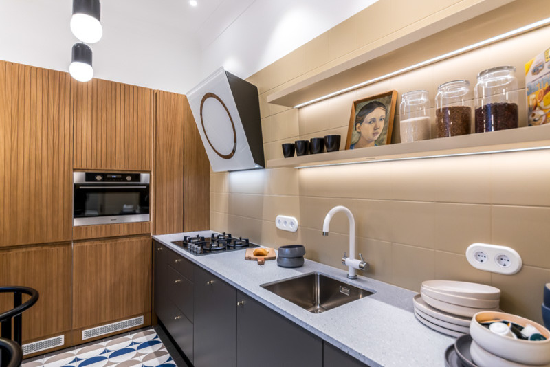 КУХНЯ-ГОСТИНАЯ С МОЗАИКОЙ ДЖО ПОНТИ